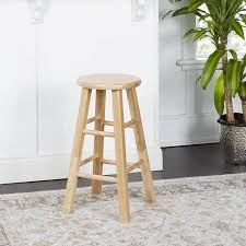 Mainstays Fully Assembled 24 Natural Wood Bar Stool Walmart Com Wood Bar Stools Bar Stools Wooden Bar Stools