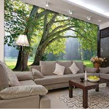 3d natural landscape park and trees theme wall mural wallpaper derevyannye freski gostinaya v korichnevom cvete divan dlya gostinoj