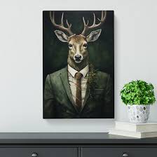 Happy Larry Deer in a Suit Painting No.4
