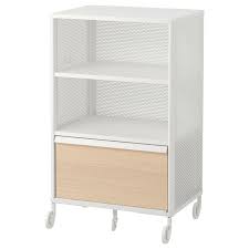 Bekant Mesh White Storage Unit On Castors 41x61 Cm Ikea In 2020 Ikea Bekant Ikea Lockable Storage