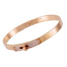 Hermes Hermes Kelly 18k Rose Gold Diamond Bangle Bracelet Size Small Diamond Bracelet Design Bangles Bangle Bracelets