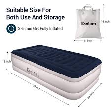 Fysho Twin Size Air Mattress With Built In Electric Pump No Leakage Soft Sheepskin Surface 75 39 18 Inches Walmart Com In 2020 Twin Air Mattress Inflatable Bed Mattress