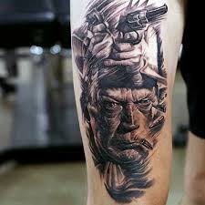 Explore cool wild wild west designs featuring stallions to revolvers, western scenery and more. 90 Cowboy Tattoos For Men Wild Wild West Designs