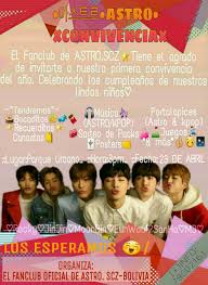 Un completo directorio de juegos de estrategia, arcade, puzzle, etc. Eventos Kpop Santa Cruz Bolivia ì•„ìŠ¤íŠ¸ë¡œ Astro Convivencia El Fanclub De Astro Scz Invita A Tod S L S Aroha S Y Kpopers A Pasar Una Entretenida Y Divertida Tarde En Nuestra Primera