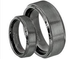 Gunmetal Tungsten Wedding Band Set 6mm 8mm Brushed Tungsten Etsy In 2021 Tungsten Wedding Band Sets Wedding Rings Sets His And Hers Rose Gold Engagement Ring Vintage