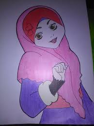 Pilihan gambar kartun muslimah cantik. Dzham Dan Lukisan Dia Dzham Suka Ana Muslim Wattpad