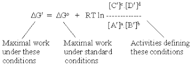 Using cell potentials to determine standard state free energy changes Free Energy Changes In Biochemical Systems