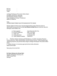 Maybe you would like to learn more about one of these? Surat Iringan Ketua Jabatan