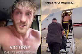 Fight breaks out in crowd next to Logan Paul as he watches Jake Paul beat  Nate Diaz