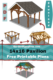 The roof pitch is 6:12. 14 16 Outdoor Pavilion Plans Free Pdf Download Outdoor Pavilion Backyard Pavilion Pavilion Plans