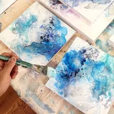 Contemporary Art Abstract Acrylic Painting On Wood Panel By Daven Mayeda Blue Abstract Painting Art Blue Abstract Painting Colorful Abstract Painting