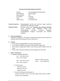 Kompetensi dasar (kd) merupakan kompetensi setiap matapelajaran. Rpp Bahasa Inggri Sd Occupation