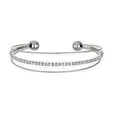 Lc Lauren Conrad Cup Chain Simulated Crystal Cuff Bracelet