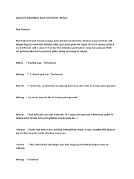 Contoh dialog komunikasi terapeutik pada pasien diare. Contoh Dialog Komunikasi Terapeutik Pada Anak Masnurul