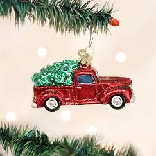 Explore amara's christmas shop online now. Old Red Truck With Tree Ornament Old World Christmas Glass Ornaments Theholidaybarn Com