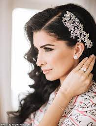 Brittany Pattakos Makeup Beauty Hair Bride Bridal Wedding Weddingday Diamonds Headpiece Hairpiece Jewel Three Diamond Ring Diamond Wedding Jewelry