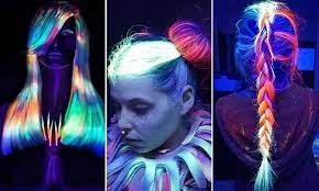 Best on hair that is a level 8 or lighter. New Instagram Craze Sees Hair Glow In The Dark With Neon Dye Daily Mail Online