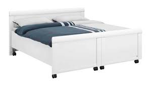 Bettbreite + 5 cm, bettlänge + 18 cm; Komfortbett Evelyn Weiss Geteiltes Bett Auf Rollen 180x200