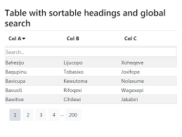 The json array contains the table header and cell values. Search In Html Table Using Javascript Jquery Fancytable Codehim