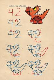 Drawing Dragons With Numbers Book Drawing Easy Drawings Drawings