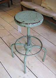 12 1/2 inches by 10 1/2 inch base footprint. Metal Stool Vintage Metal Vintage Industrial