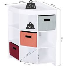 En géométrie euclidienne, la somme des angles d'un triangle est égale à l'angle plat, soit 180 degrés ou π radians. Meuble De Rangement D Angle Unite De Rangement 9 Niches 3 Tiroirs Non Tisse Mdf Blanc