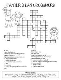 Father S Day Crossword Puzzle Color And Bw Versions Fathers Day Crossword Father S Day Activities