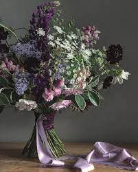 Bridal Bouquet With Lupins In Lilac And Lavender Purple Wedding Bouquets Lilac Bouquet Wildflower Bouquet