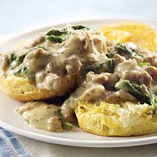 Image result for sausage gravy biscuits