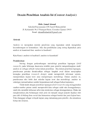 Contoh jurnal penelitian contoh jurnal penelitian jurnal penelitian. Pdf Desain Penelitian Analisis Isi Content Analysis