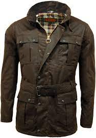 Mens Game Continental Belted Biker Wax Motorcycle Jacket Waxed Cotton Jacket Mens Wax Jackets Wax Jackets