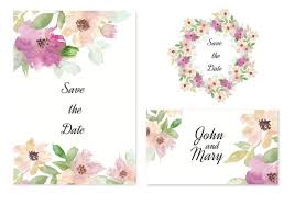Download Free Vector Save The Date Invitation With Watercolor Flowers Svg Ai Uidownload