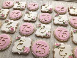 75th Birthday Ideas For Grandma Kelly S 75th Birthday Cookies Anniversary Cookies Birthday Cookies 75th Birthday Parties
