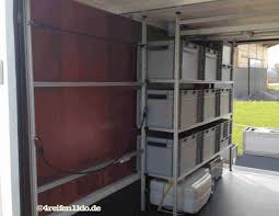 Ab 2 x 3 m bis 4 x 6 m. Regalsystem In Der Wohnmobil Heckgarage Bringt Ubersicht Regalsystem Garage Wohnmobil