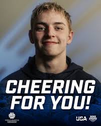 The Men's 200 Free Relay team of Braden Nagel, Evan Conti, Nathan Lindstrom,  & Brayden Capen score 5th place. Awesome swim gents! #GoBullets #NCSA2025