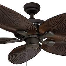 Includes 3 drilled holes for easy mounting, and quality construction for years of usage. Honeywell Palm Island 52inch Tropical Ceiling Fan Five Palm Leaf Blades Indoor Outdoor Damp Rated Bronze Bronze Ceiling Fan Ceiling Fan Exterior Ceiling Fans