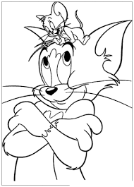 Jerry Is On The Head Of Tom Coloring Page Cartoon Coloring Pages Disney Coloring Pages Coloring Pictures