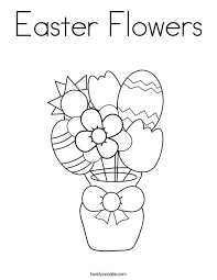 Rabbit surrounded by flowers coloring page. Easter Flowers Coloring Page Twisty Noodle