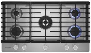 36'' stainless steel gas cooktop