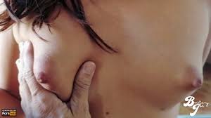 showing off perky boobs and hard nipples, getting squeezed