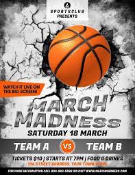 March Madness March Madness Basketball Posters Sports Templates