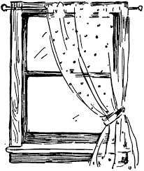 Black And White Window Curtains Clipart Clip Art Image By Ann Hanzlik Window Drawing Engraving Illustration Abstract Artwork