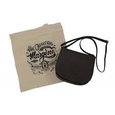 Sac besace cuir bullé et canvas noir. Cassis Sac Besace Cuir A Bandouliere Gris Cuir Vegetal De Margene