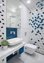 They don't recognize that tile can be the focal point of your bathroom if you get on giving the great style into it. Geometric Patterns Look Fresh And Animate Your Home Bathroom Tile Designs Modern Bathroom Tile Modern Bathroom Design