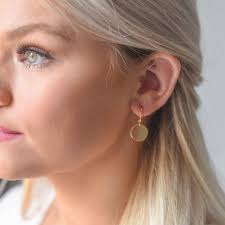 Gold Disc Earrings 14k Gold Filled