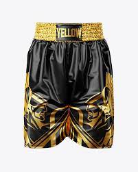 Download Boxing Shorts Mockup Front View In Apparel Mockups On Yellow Images Object Mockups