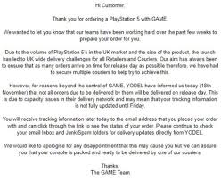 Although these emails don't have a strictly defined structure, usually they cover the information about the last order: Ps5 Release Recap Updates On Stock And Availability At Game Currys Amazon And More Mirror Online