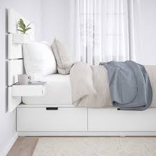 Letto singolo contenitore letto singolo con contenitore bianco laccato con spalliera 215x100 con rete doghe in legno ottimo stato. Nordli Struttura Letto Contenitore Testier Bianco 90x200 Cm Ikea It