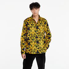 Black blue gold gray green orange pink print purple red white apply clear size. Hemden Versace Jeans Couture Slim Print Logo Baroque Shirt Black Gold Footshop