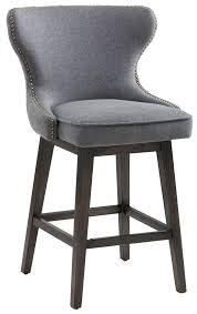 Ariana Dark Grey Fabric Swivel Counter Height Stool Swivel Counter Stools Bar Stools Counter Stools